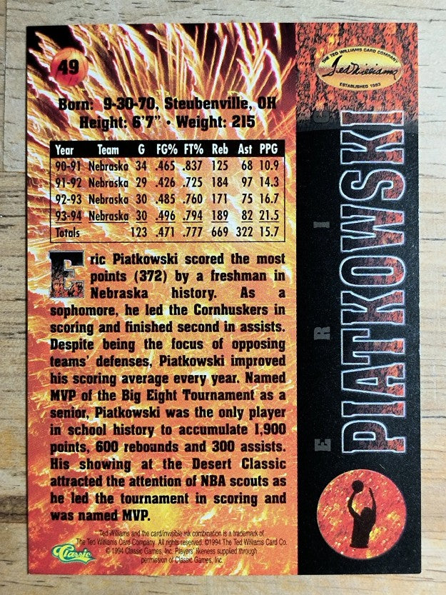 1995 Ted Williams #49 Eric Piatkowski