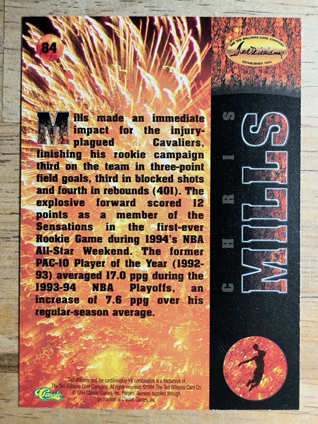 1995 Ted Williams #84 Chris Mills FB