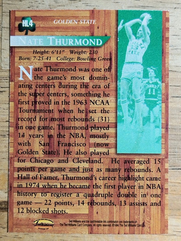 1995 Ted Williams Hardwood Legends #HL4 Nate Thurmond