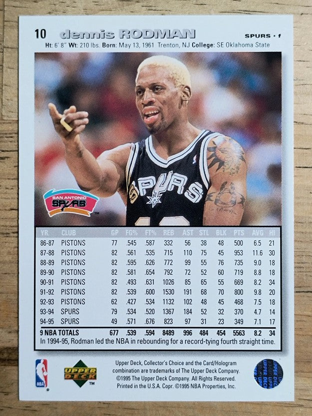 1995-96 Collector's Choice #10 Dennis Rodman