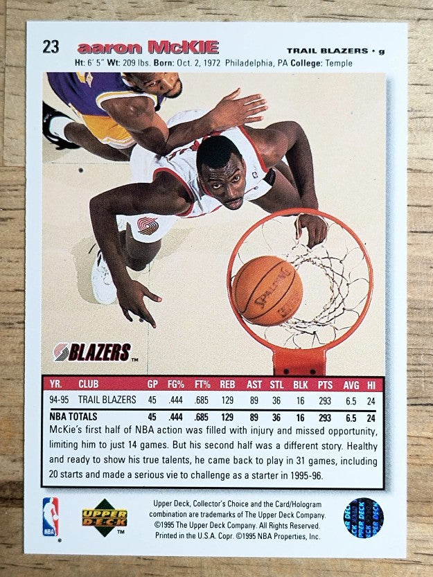 1995-96 Collector's Choice #23 Aaron McKie