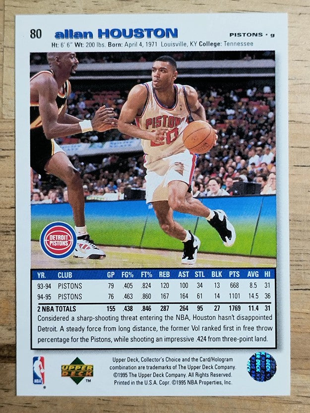 1995-96 Collector's Choice #80 Allan Houston
