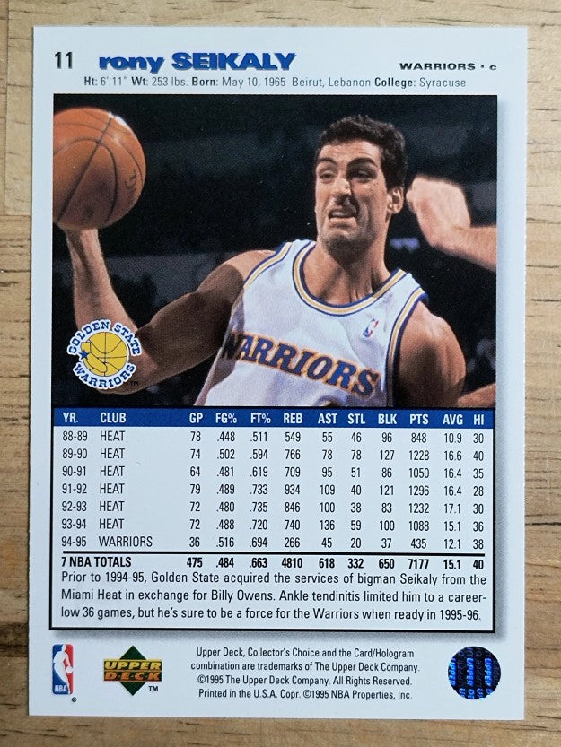 1995-96 Collector's Choice Player's Club #11 Rony Seikaly
