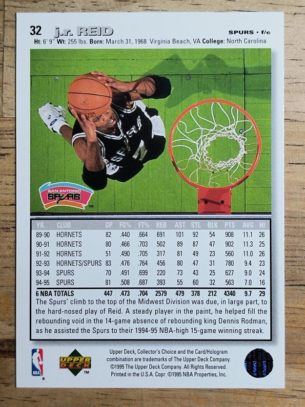 1995-96 Collector's Choice Player's Club #32 J.R. Reid