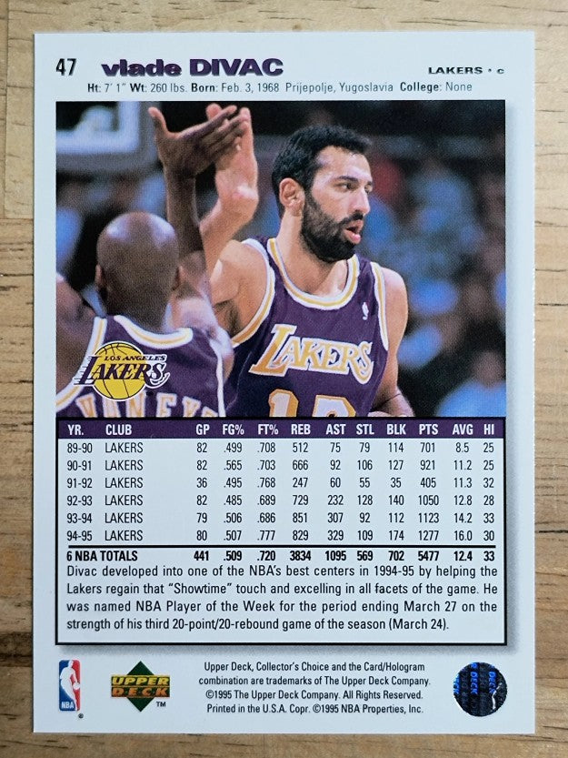 1995-96 Collector's Choice Player's Club #47 Vlade Divac