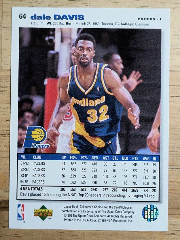 1995-96 Collector's Choice Player's Club #64 Dale Davis