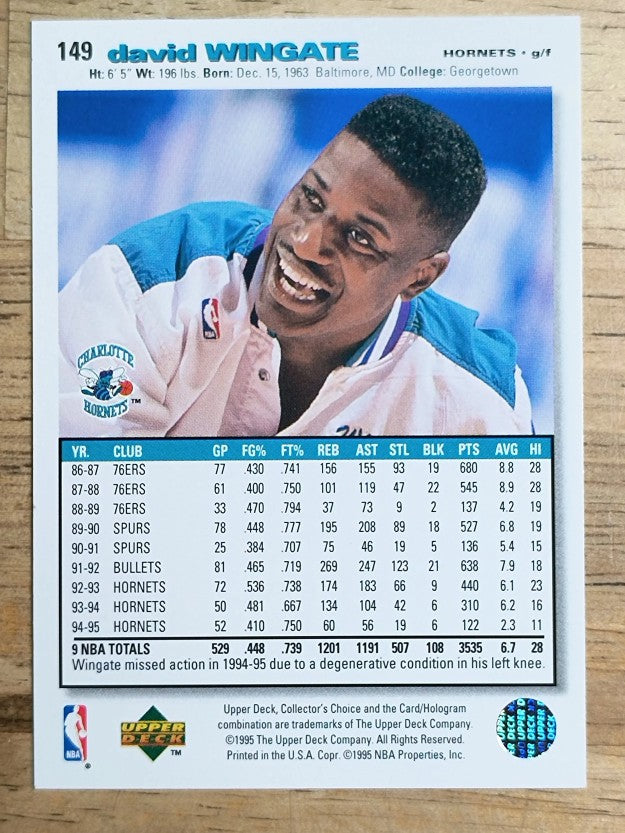 1995-96 Collector's Choice Player's Club #149 David Wingate