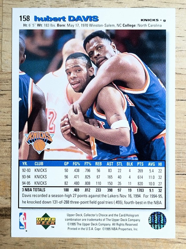 1995-96 Collector's Choice Player's Club #158 Hubert Davis