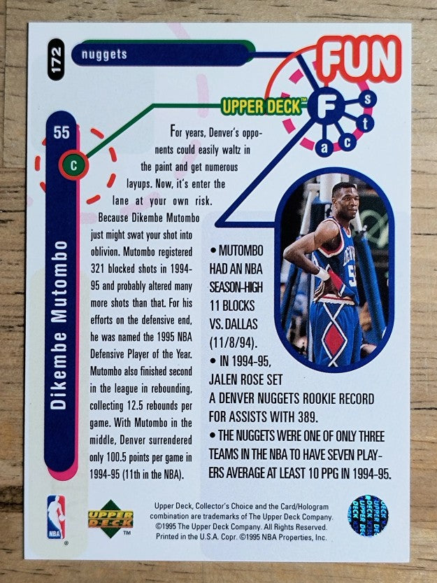 1995-96 Collector's Choice Player's Club #172 Dikembe Mutombo FF