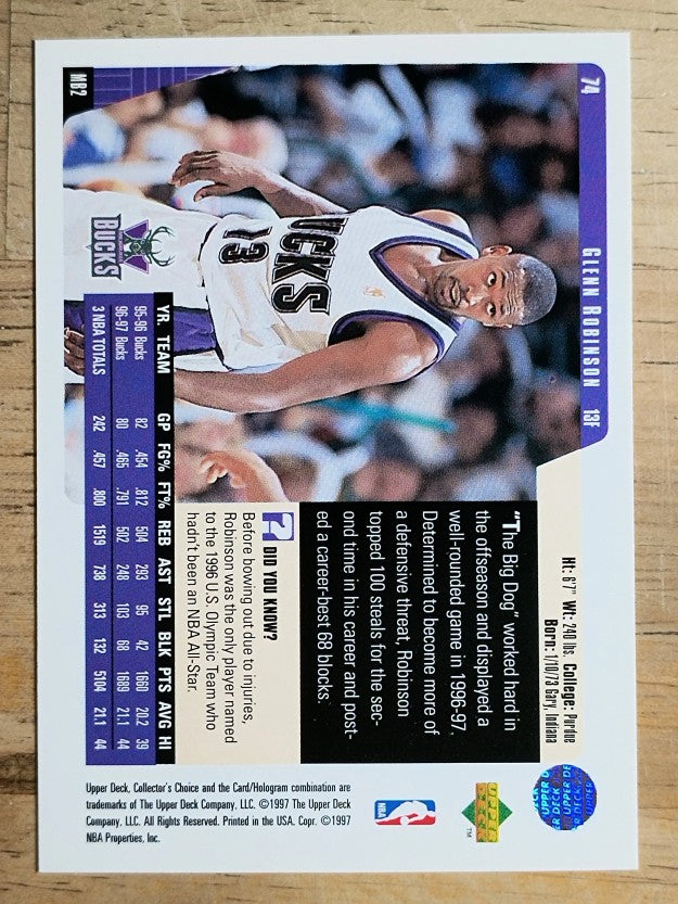 1997-98 Collector's Choice #74 Glenn Robinson