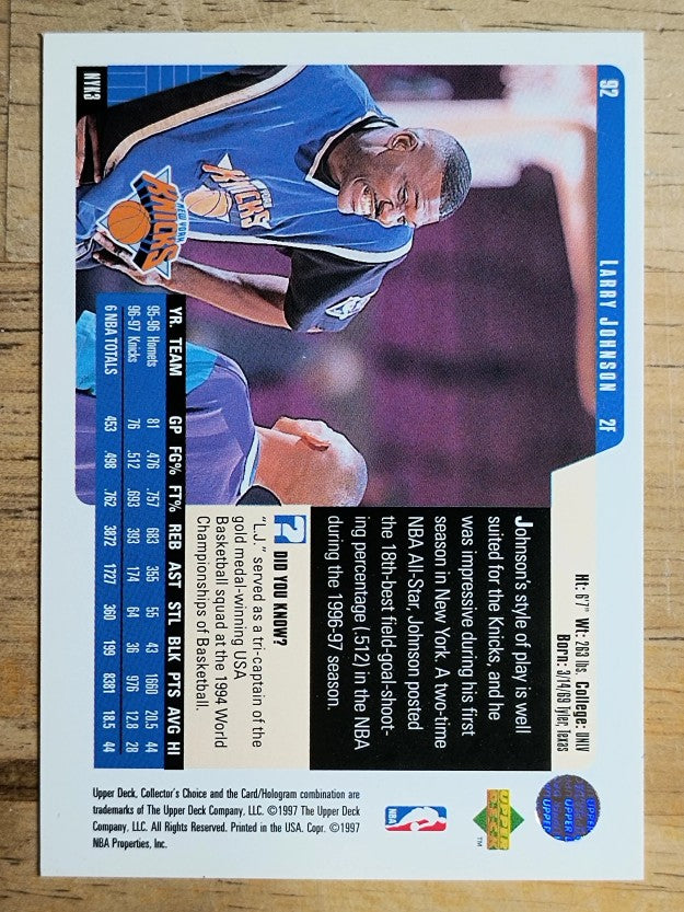 1997-98 Collector's Choice #92 Larry Johnson