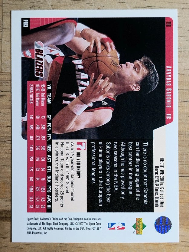 1997-98 Collector's Choice #116 Arvydas Sabonis