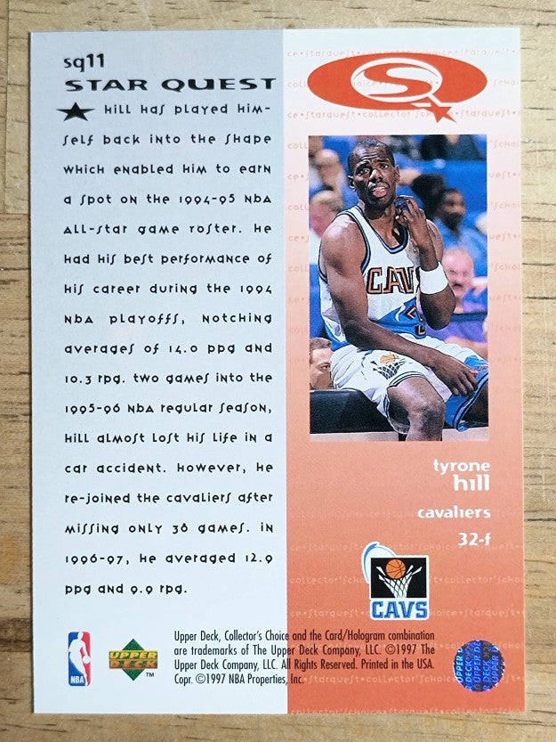 1997-98 Collector's Choice StarQuest #11 Tyrone Hill