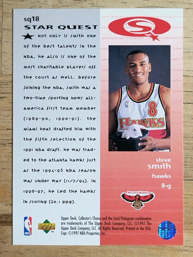 1997-98 Collector's Choice StarQuest #18 Steve Smith