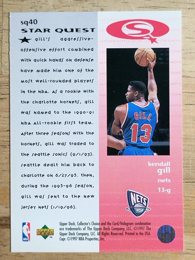 1997-98 Collector's Choice StarQuest #40 Kendall Gill