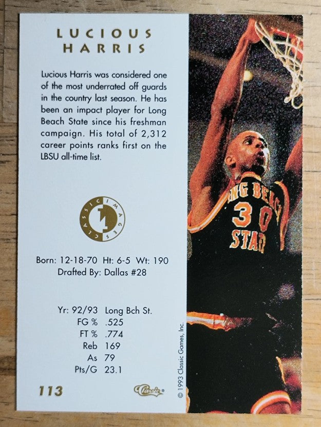 1993-94 Images Four Sport #113 Lucious Harris