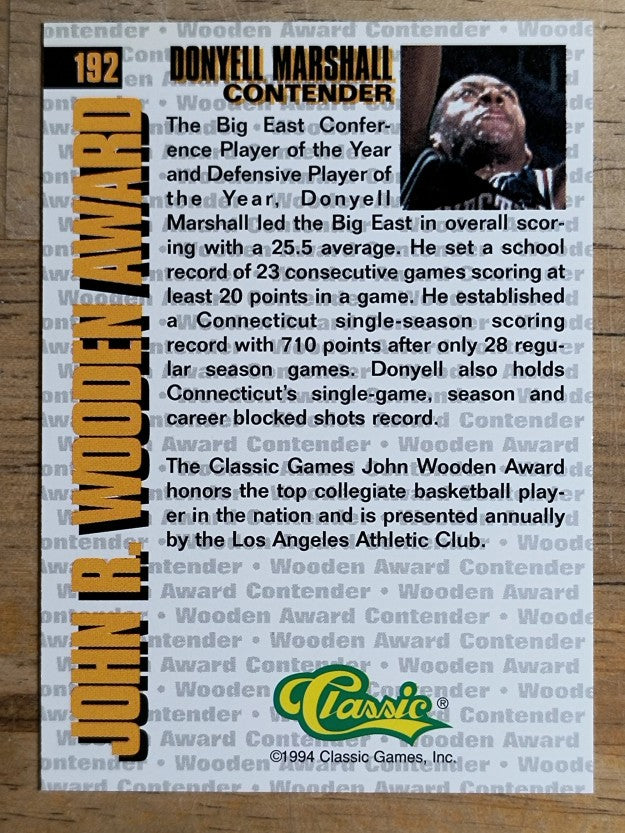 1994 Classic Four Sport #192 Donyell Marshall JWA