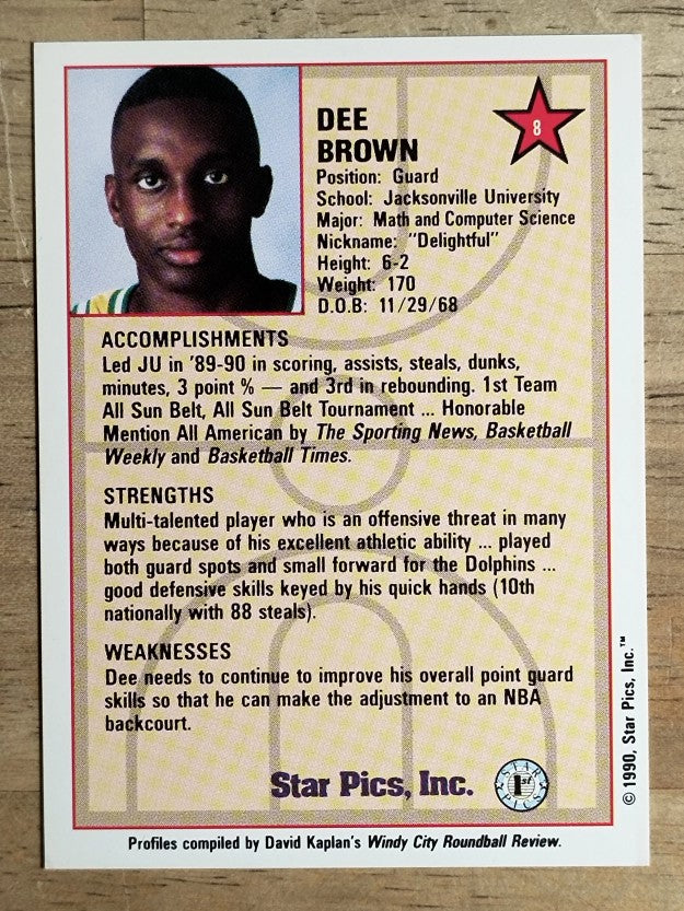 1990 Star Pics #8 Dee Brown