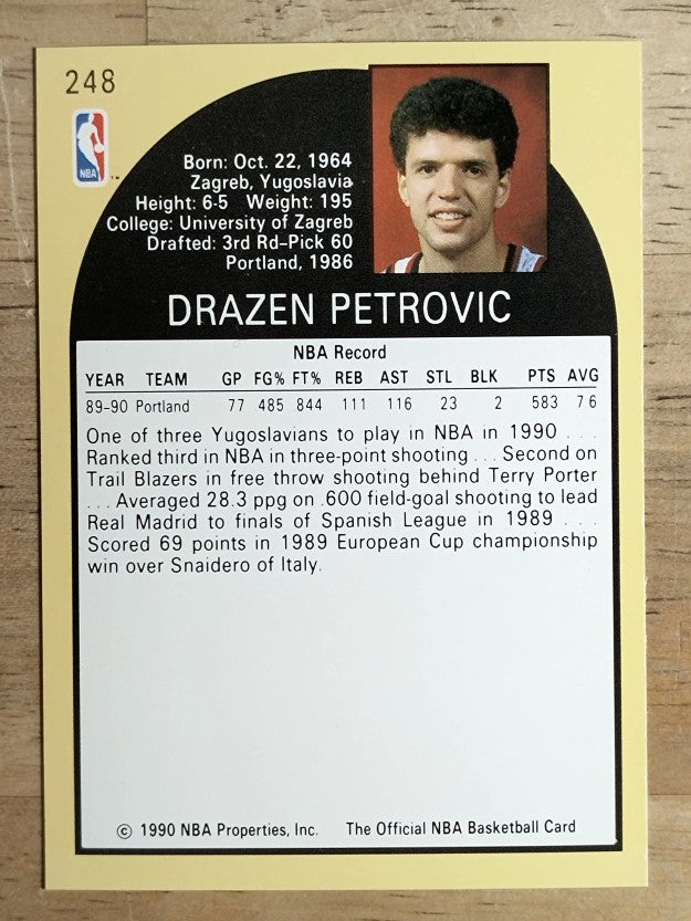 1990-91 Hoops #248 Drazen Petrovic RC