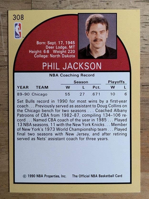 1990-91 Hoops #308 Phil Jackson CO