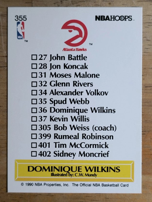 1990-91 Hoops #355 Dominique Wilkins TC