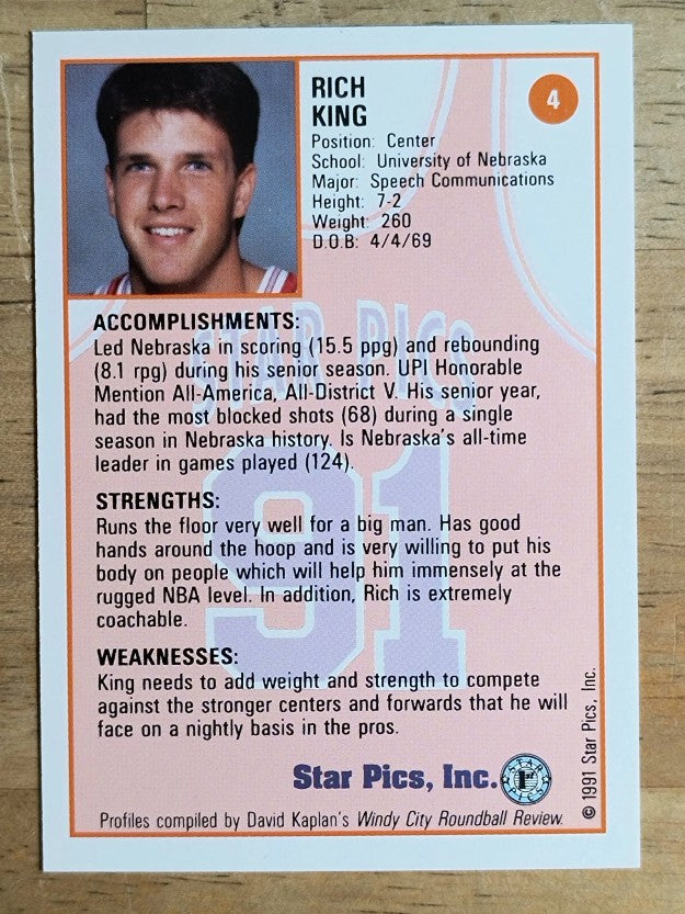 1991 Star Pics #4 Rich King