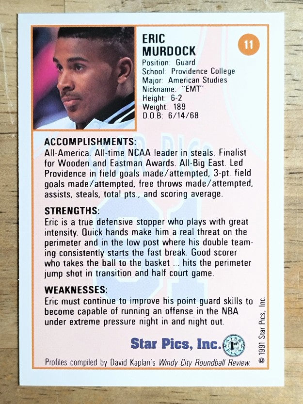 1991 Star Pics #11 Eric Murdock