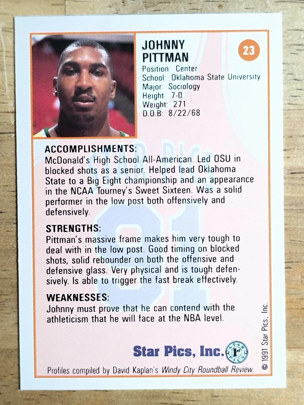 1991 Star Pics #23 Johnny Pittman