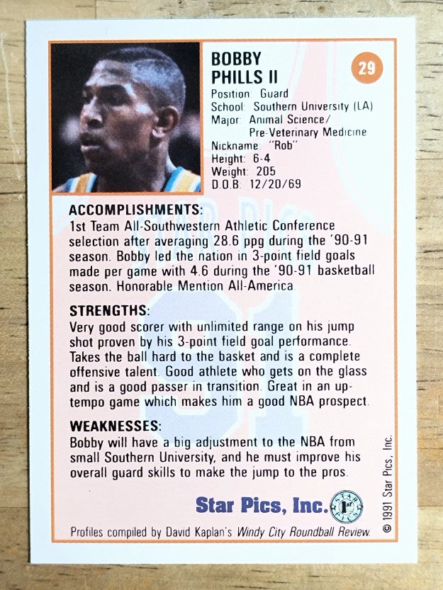 1991 Star Pics #29 Bobby Phills