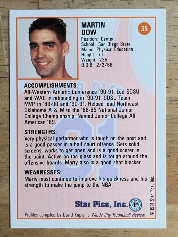 1991 Star Pics #35 Marty Dow