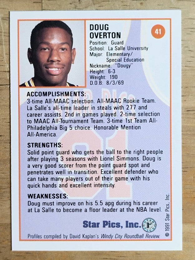 1991 Star Pics #41 Doug Overton
