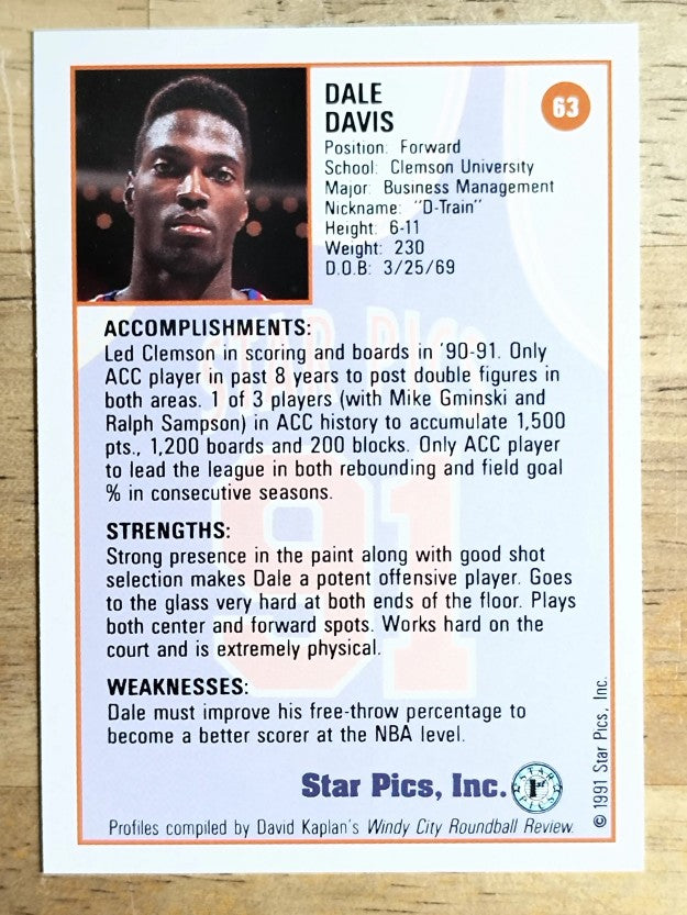 1991 Star Pics #63 Dale Davis