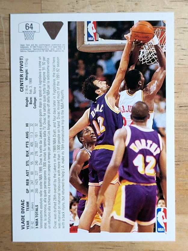 1991-92 Upper Deck International Italian #64 Vlade Divac