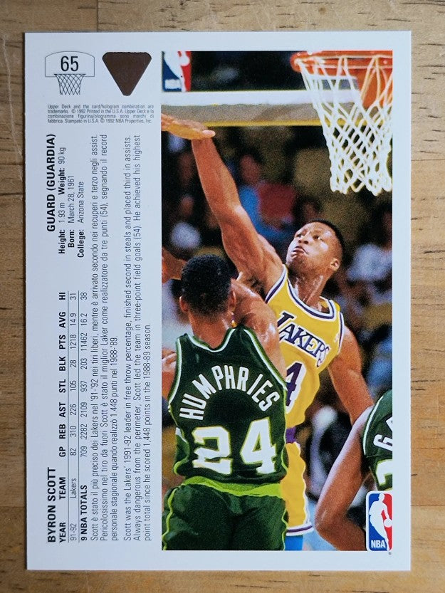 1991-92 Upper Deck International Italian #65 Byron Scott