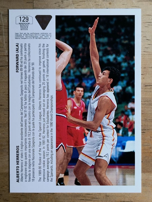 1991-92 Upper Deck International Italian #129 Alberto Herreros SNT