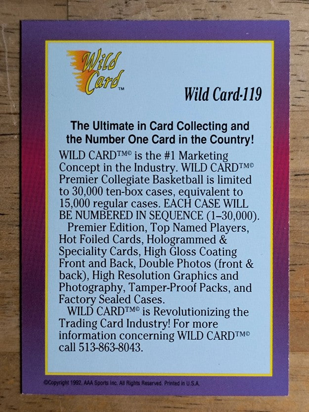 1991-92 Wild Card #119 Checklist 2
