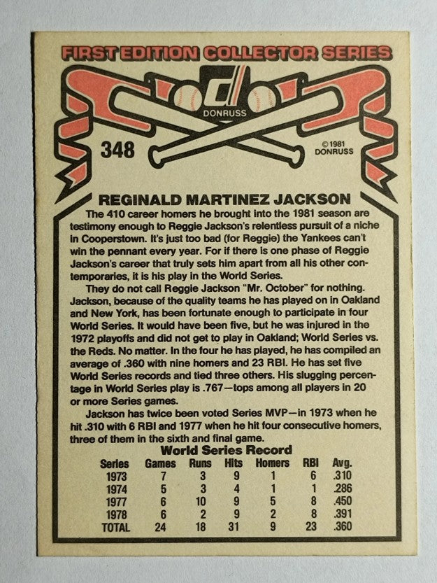 1981 Donruss #348 Reggie Jackson