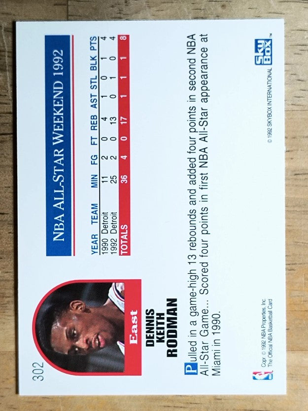 1992-93 Hoops #302 Dennis Rodman AS