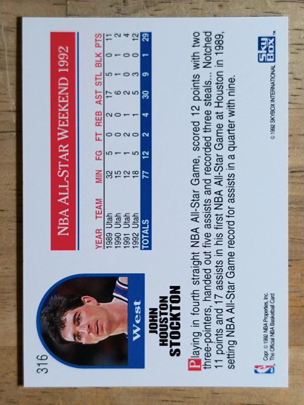 1992-93 Hoops #316 John Stockton AS