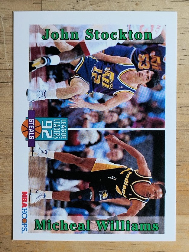 1992-93 Hoops #324 Steals League Leaders/John Stockton/Micheal Williams