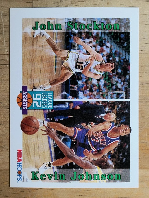 1992-93 Hoops #326 Assists League Leaders/John Stockton/Kevin Johnson