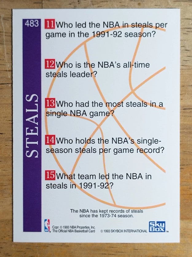 1992-93 Hoops #483 John Stockton TRV