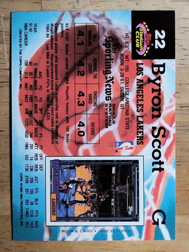 1992-93 Stadium Club #22 Byron Scott