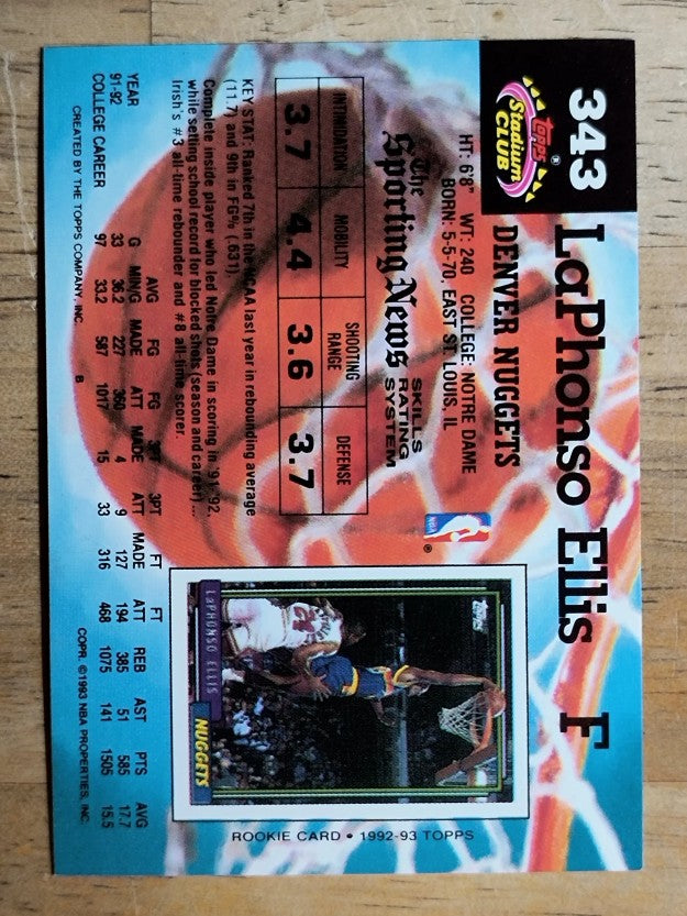 1992-93 Stadium Club #343 LaPhonso Ellis RC