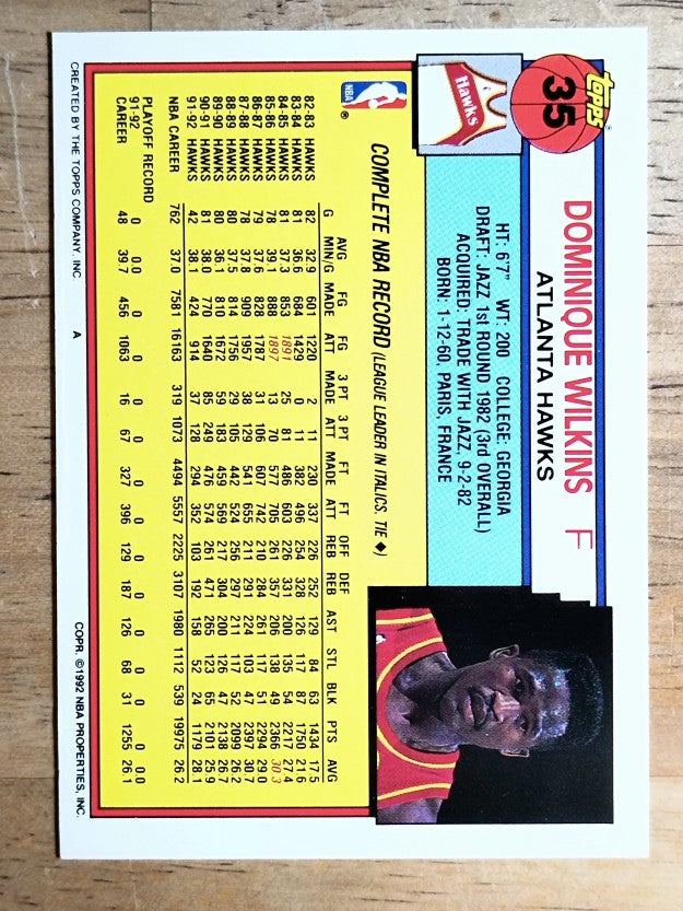 1992-93 Topps #35 Dominique Wilkins