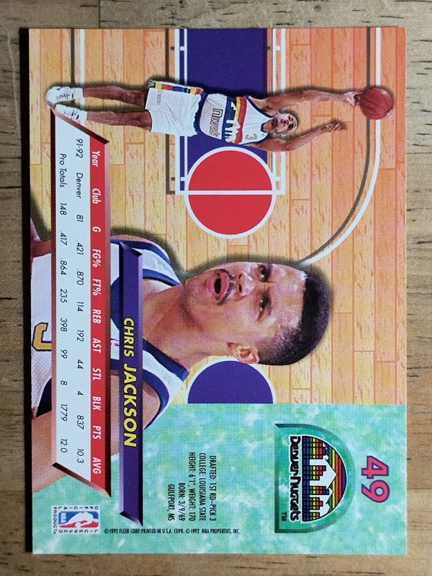 1992-93 Ultra #49 Chris Jackson
