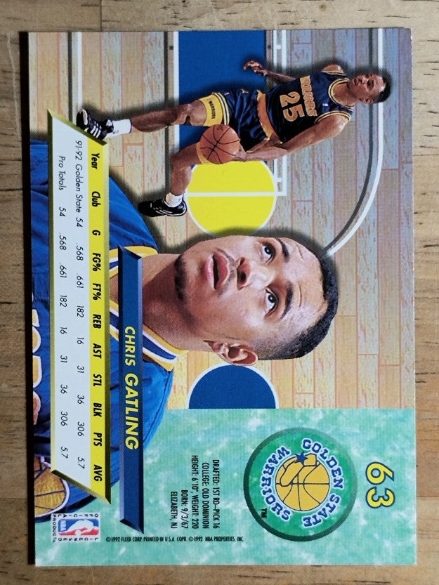 1992-93 Ultra #63 Chris Gatling
