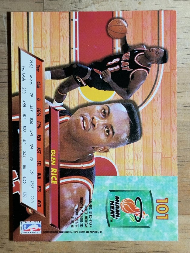1992-93 Ultra #101 Glen Rice