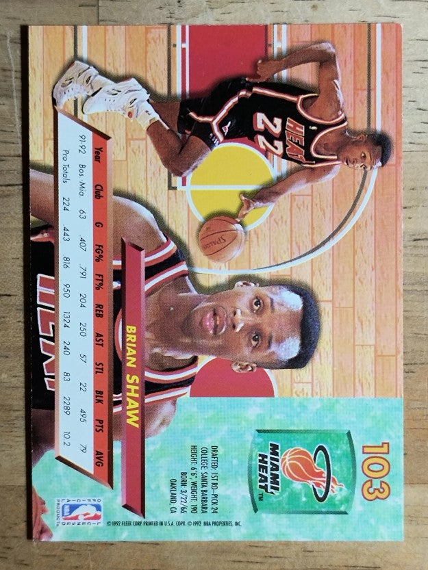 1992-93 Ultra #103 Brian Shaw