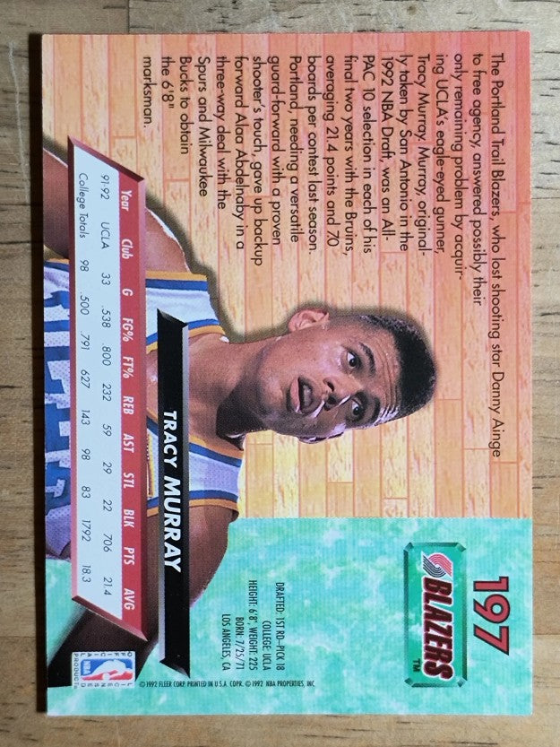 1992-93 Ultra #197 Tracy Murray RC